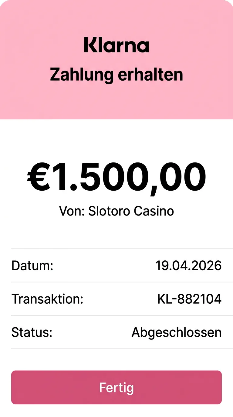 Получен платеж Klarna на 1500 EUR